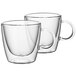 Two Villeroy & Boch clear glass cups with handles.