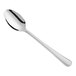 A 12" solid stainless steel serving spoon with a mirror finish.