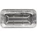 A close-up of a D&W aluminum foil loaf pan.