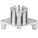A silver metal Nemco 10 section push block with many holes.