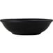 A Tuxton TuxTrendz Zion matte black china fruit bowl.