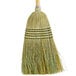 A Carlisle 5-stitch janitor corn broom with a black handle.