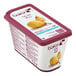 A white container of Les Vergers Boiron Pear 100% Fruit Puree.
