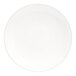 A plain white round porcelain plate.