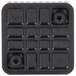 A black plastic square with holes.