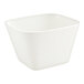 A white square porcelain bowl with a 28 oz. capacity.