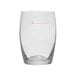 A clear Stolzle wine glass with a pink pour line.