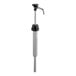 A stainless steel condiment pump with a black top and spout, designed for dispensing 1 oz. portions.