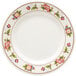 a white plate with flowers on it