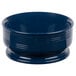 A close up of a blue Cambro Shoreline Collection entree bowl with a base.