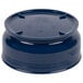 A blue plastic bowl with a lid.