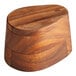 A Fox Run acacia wood double layer salt cellar with a lid.