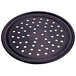a black circular object with holes