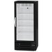 A black Beverage-Air marketmax glass door refrigerator.