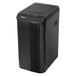 A black rectangular Fellowes AutoMax 350C shredder with a lid and a button on top.
