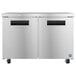 a stainless steel dishwasher with black handles