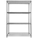 A black anthracite steel wire shelving unit with four shelves.