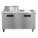 A Hoshizaki stainless steel refrigerator with two doors and a mega top.