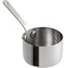 A silver Vollrath stainless steel sauce pan with a handle.