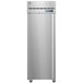 A stainless steel Hoshizaki reach-in refrigerator with a black border on the door.