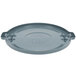 A grey plastic lid with handles for a Rubbermaid Brute 44 Gallon Trash Can.