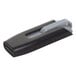A close-up of a black and gray Verbatim Store 'n' Go V3 USB flash drive with a silver clip.