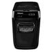 A black Fellowes AutoMax 200M shredder with a white window.