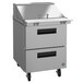 A stainless steel Hoshizaki refrigerated sandwich prep table with two drawers.