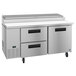 A stainless steel Hoshizaki refrigerator with 2 drawers and 1 door.