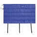 A blue plastic storage pocket chart with black straps.