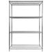 A silver Alera steel wire shelving unit with four shelves.