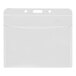 A white rectangular Advantus PVC-free plastic card holder with holes.