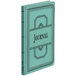 A blue Boorum & Pease record ruled notebook.