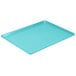 A blue rectangular Cambro dietary tray with a plastic handle.