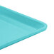 A close up of a Robin Egg Blue Cambro dietary tray.