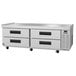A white metal Hoshizaki chef base with drawers.