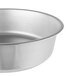 A close-up of a Vollrath stainless steel round water pan.