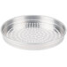 An American Metalcraft heavy weight aluminum pizza pan with perforations.