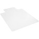 A clear rectangular plastic chair mat on a white background.