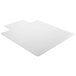 A clear studded Alera office chair mat for flat pile carpet.