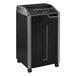 A black and silver Fellowes Powershred 425Ci cross-cut shredder.