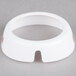 A white plastic Tablecraft salad dressing dispenser collar with maroon lettering.