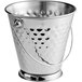 A silver stainless steel Vollrath mini serving bucket with a handle and pedestal base.