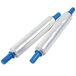 Two Universal plastic rolls of pallet wrap with cushioned handles.
