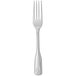 A World Tableware Coquille stainless steel utility/dessert fork with a silver design on the handle.
