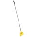 A yellow and silver Rubbermaid wet mop handle with a long thin metal handle.