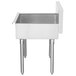 An Advance Tabco stainless steel utility sink with legs.