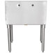 Stainless steel Advance Tabco leg mounted utility sink with a drain.