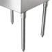 A stainless steel Advance Tabco utility sink leg.