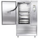 A Traulsen stainless steel blast chiller with a left hinged door open.